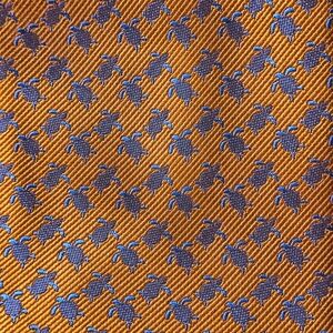 Orange and Blue Turtle Pattern Tie